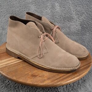 Clarks Bushacre Chukka Boots Mens 11.5 Gray Good Suede Ankle Desert Shoes